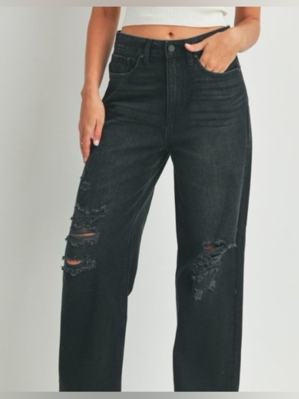 JBD Distressed Dad Jean
